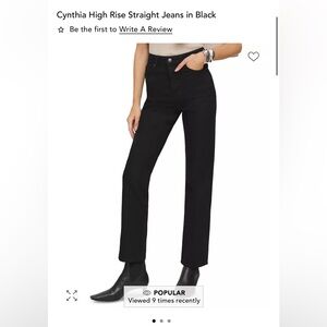 Levi's Jet Black High-Rise Straight Jeans